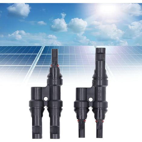 1 Paar Solarmodulverbinder, MC4-T-Steckverbinder, Heimwerker-Installationswerkzeug, MMF+FFM-Paar für Parallelschaltung von Solarmodulen, MC4-T3 (1/5)