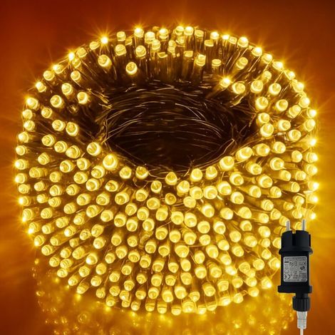 52M 500LED Lichterkette Aussen, Lichterkette Außen Wetterfest 8 Modi IP44 Wasserdicht, Lichterkette Outdoor für Balkon Balcony Garten Terrasse Zaun Camping Tor Hof Party Hochzeit (Warmweiß) (1/5)