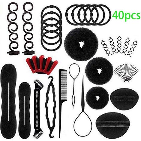 40-teiliges DIY-Haarstyling-Accessoires-Set für Damen: Magischer Haarknoten-Maker mit Haarnadeln (1/4)