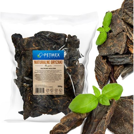 Delikatesse, natürlicher Kausnack für Hunde, Petmex Rinderleber 500 g