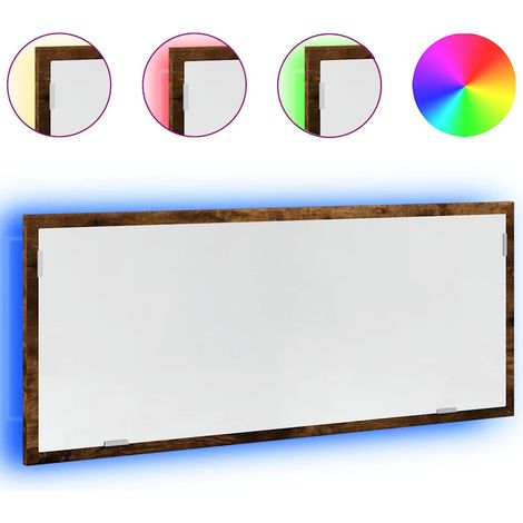 Maison Exclusive - Specchio Bagno LED Rovere Fumo 100x8,5x37cm Legno Multistrato