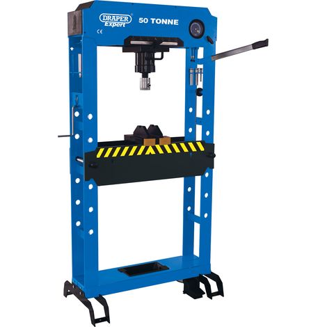 Draper 50 Tonne Hydraulic and Pneumatic Floor Press with Pin Set and Two V-Blocks (Model 35582) (1/5)
