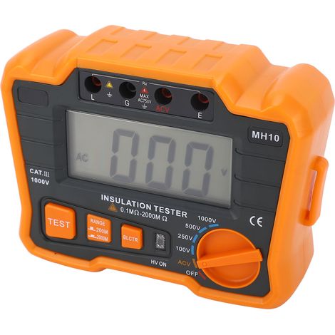 Mégohmmètre numérique testeur d'isolement résistance 1999 counts écran LCD pour mesure (1/5)