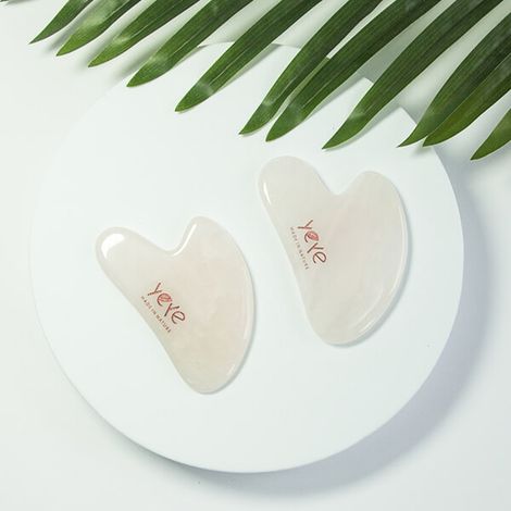 Piedra Gua Sha para masaje y relajación - Cuarzo rosa (1/5)