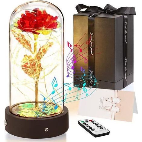 Spieluhr – AMOUNE – Ewige Rose 24K – LED-Beleuchtung – Valentinstagsgeschenk – Dekoration (1/4)