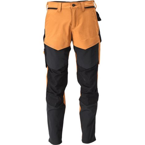 Pantaloni con tasche per ginocchiere MASCOT Ultimate - Marrone/nero - Taglia 52 - Cucitura interna 82 - 22379-311-5409-82C58 (1/2)