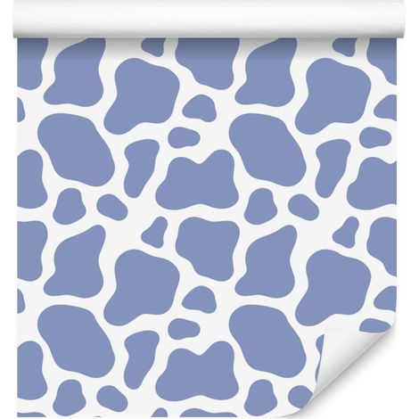 Papier peint bleu à motifs de vaches, centre bleu pour salon et chambre 50x1000 cm (1/5)