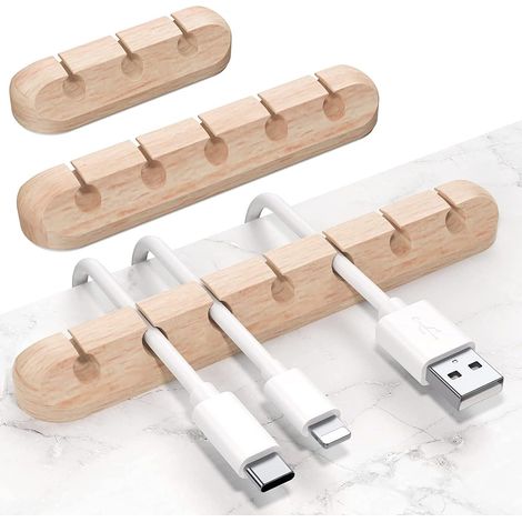 Clips Câble Organisateur Bureau, Lot de 3 Support de Câble, Organisateur de Cordon, Gestion des Cables, Câble Rangement pour USB Câbles de Chargeur/Souris/Écouteur/PC (1/5)