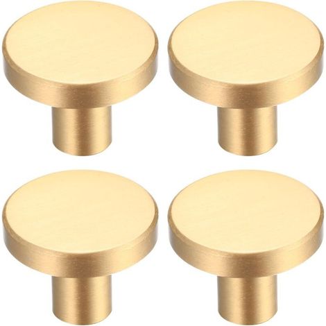Poignee de Porte Laiton Massif Rond, Poignée de Meuble, Poignée Boutons de Tirage Tiroir Armoire Placards Commode Cuisine, Mo (1/4)