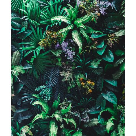 papier peint panoramique plantes tropicales vert - ESTAhome (1/5)