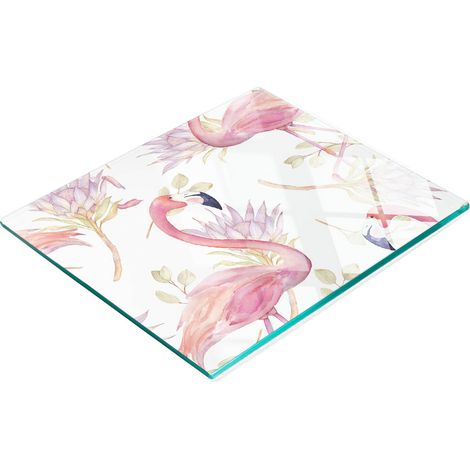 Tabla de cocina de vidrio templado con gr谩ficos decorativos de flamencos 60x52 cm (1/5)