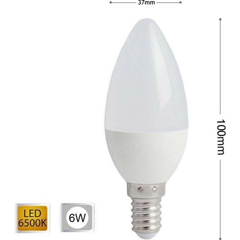 Lampadina Led 6 W Oliva Luce Bianca E14 E Candela 6w 14 C36