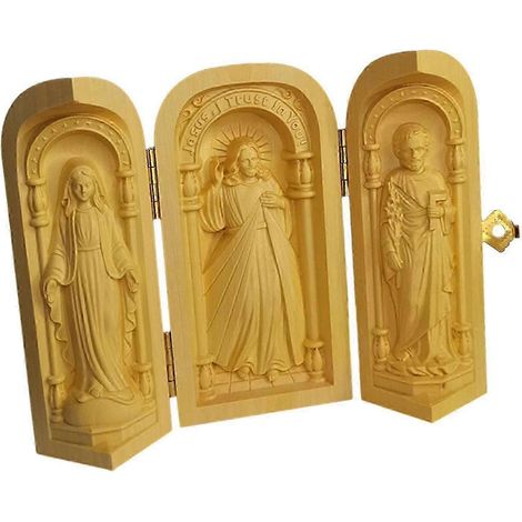 AURA Ornaments Petite sculpture décorative catholique pour la maison, à poser sur une étagère ou un bureau (1/5)