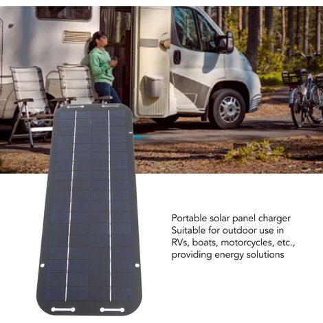 Toivize Pannello solare portatile 12V 5W Caricabatterie per batterie policristalline per auto, barca, moto, camper (1/5)