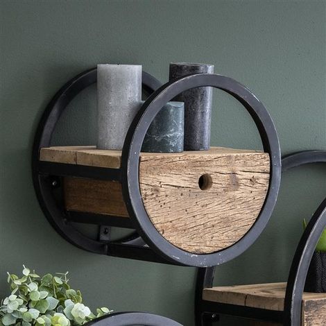 Wall shelf Dilon ø30 cm Robust Hardwood (1/4)