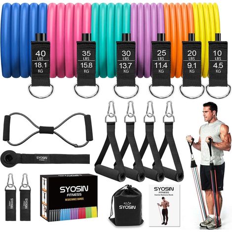 Ensemble de bandes de résistance de 90 kg pour la rééducation, le renforcement musculaire et l'utilisation en salle de sport. (1/5)