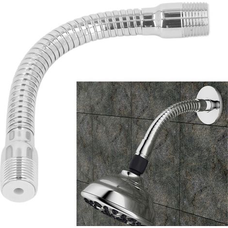 Bras d'extension de pomme de douche à bride réglable, bras de douche pivotant pour salle de bain (1/5)
