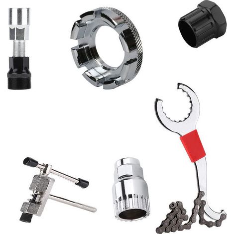 10-teiliges Fahrradwerkzeugset, 3-in-1-Kassettenabzieher, Kassettenschlüssel, Kurbelwerkzeug, Kettennieter, Speichenschlüssel, Nabenkonusschlüssel