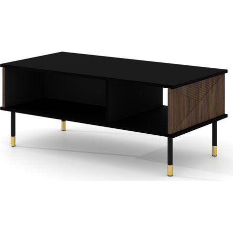 Table basse 110x55 cm fraisée sur pieds couleur chêne catania WODUN (1/5)