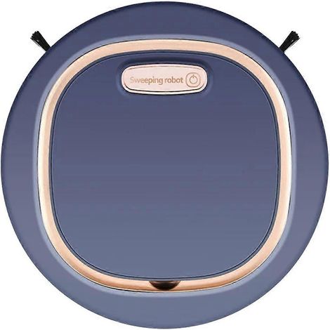 Aspirateur robot sans fil USB, balai et laveur de sols, robot de nettoyage domestique, aspirateur de poussière pour tapis et moquettes, bleu (1/5)