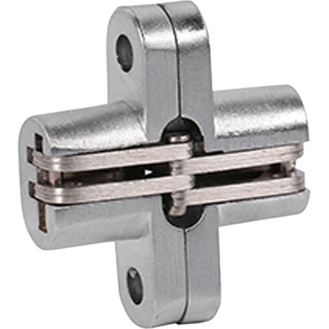 Charnière invisible 180° en alliage de zinc, paumelle de porte pliante encastrée, charnière cachée croisée 43,7 mm pour porte intérieure (1/5)