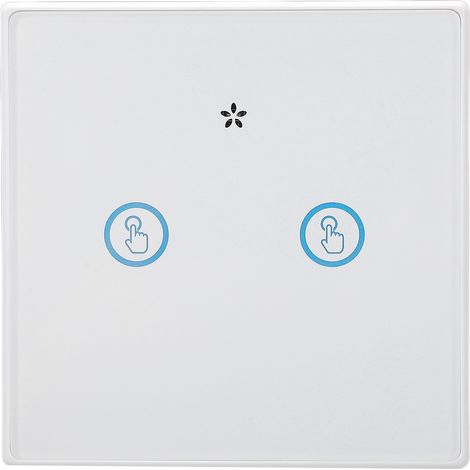 Interrupteur tactile sans fil intelligent 433 MHz, sans câblage, avec télécommande et étanche, pour la maison (2 postes). (1/5)