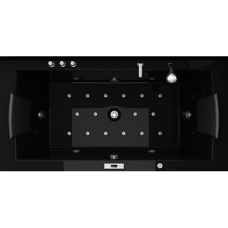 Whirlpool Indoor Spa Badewanne VILLA EUGENIE schwarz 183 x 90 cm Massagedüsen LED Heizung (1/2)