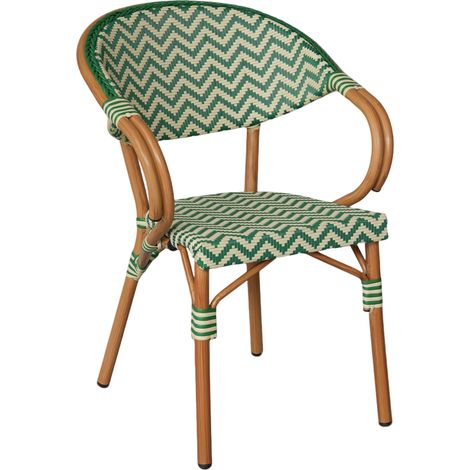 Sedie da giardino Impilabili Mobili Rebecca Amaranta 84x57x57 Alluminio PCV, PET Verde Bianco Classico SET 2 pezzi