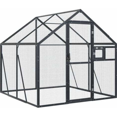 Gabbia per uccelli da voliera 179 x 2 x 185 m alluminio antracite 020045632