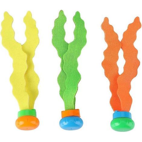 Set aus 3 Schwimm- und Tauchspielzeugen für Kinder in Form von Seetang zum Erlernen von Schwimmen und Baden. (1/5)