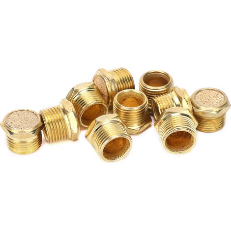100 silencieux pneumatiques G3/8 DN10 en laiton, tête plate, composants industriels SLM-03 (1/5)