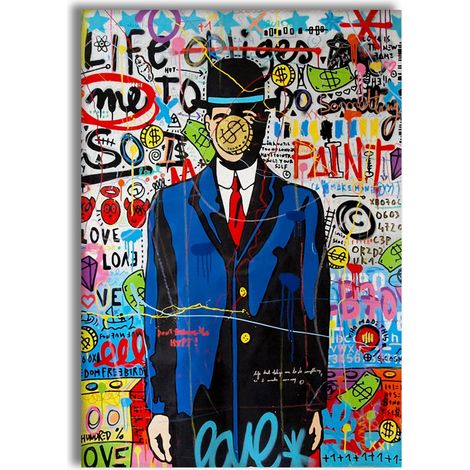 Paint - Quadro Canvas Contemporaneo su telaio in legno - Misura: 50x70 cm (1/3)