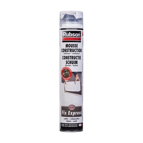 Rubson – Mousse polyuréthane expansive 750ml – Mono composante à faible expansion – Pour collage éléments de construction – Applicateur 2x2