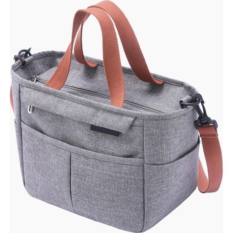 Sac à déjeuner portable en toile Oxford, contenant isotherme pour pique-nique, conservation de la chaleur, gris