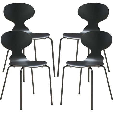Esszimmerstuhl Kil 4er Set Schwarz [en.casa]