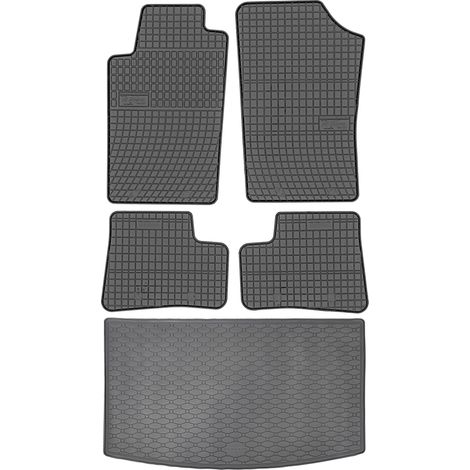 Set di tappetini in gomma per auto e tappetino per bagagliaio per Peugeot 206 Hatchback dal 1998 al 2012.