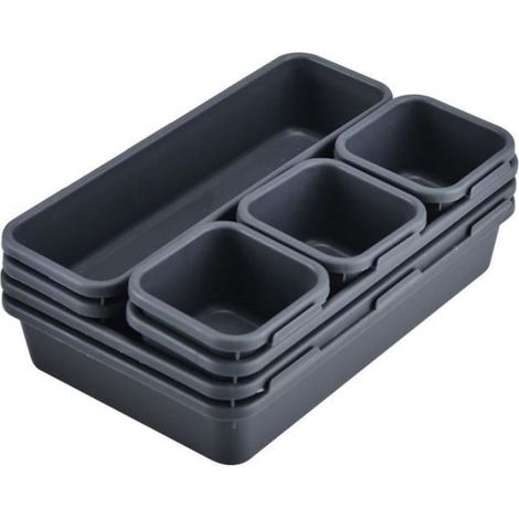 Organisateur Tiroir Bureau Cuisine Plateaux 8PCS Rangement Séparateurs de Tiroir en Plastique Très Profond pour Bureau et Maison