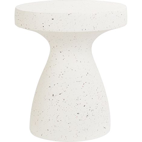 Mesa auxiliar decorativa MgO fibra de vidrio forma redonda resistente a los rayos UV manchas óxido agua y viento blanco Biviere (1/5)