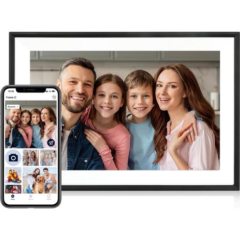 Cadre Photo Numérique avec Wi-FI, Cadre Photo Numérique 10,1 Pouces, 1280×800 HD IPS, Rotation Automatique, Mémoire de 32 Go, Partage Facile et Instantané Entre Plusieurs Utilisateurs (1/5)