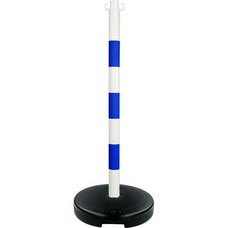 Poteau PVC Bleu/Blanc sur socle à lester 9kg - 2001755 (1/2)
