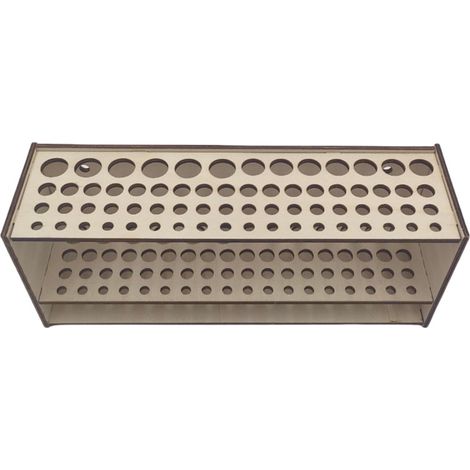 Irovami Porte-pinceaux bois 67 trous – Rangement mural/bureau – Idéal pour artistes, aquarelle, maquillage (1/5)
