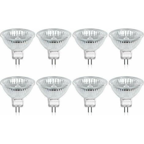 Ampoule Halogène GU5.3 MR16 35W 12V Blanc Chaud 2800K Dimmable, Couvercle en Verre 400 Lumens 2 Broches Spot de Remplacement, Paquet de (1/5)