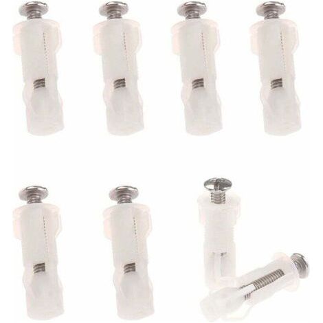 ALLIANDISVis d'Expansion pour Toilette, Fixation de Siège WC, 8PCS, Montage Facile (Blanc) (1/4)