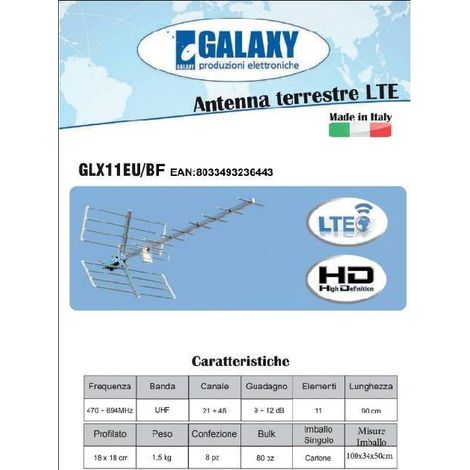 ANTENNA UHF DIGITALE TERRES LTE 11 ELEM IMB CART
