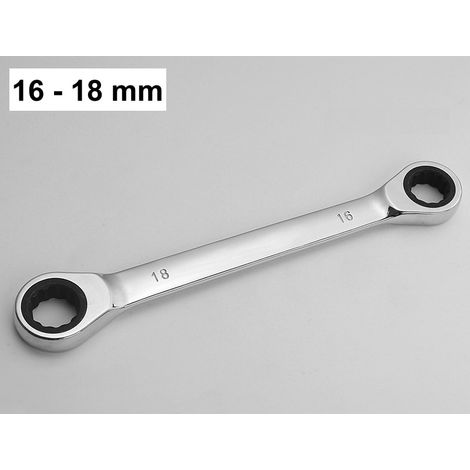 Clé à molette double (16-18 mm), acier au chrome-vanadium, outil de réparation automobile, jeu de clés multifonctions antidérapantes (1/5)