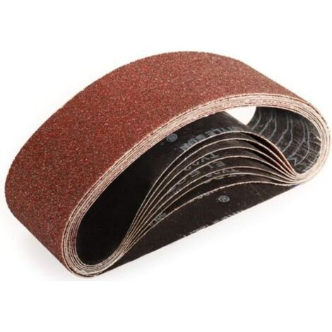 Bandes Abrasifs 75x533 mm-8 Pièces de 40 Grain Bande Ponceuse pour Ponçage et Polissage avec Ponceuse à Bande