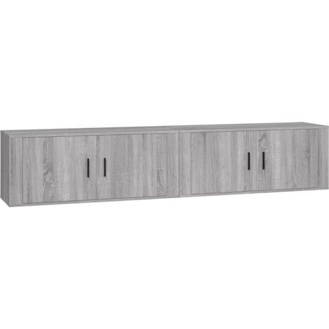 Mobili TV da parete scaffale multimediale credenza TV sala da pranzo soggiorno camera da letto 2 pezzi sonoma 100 x 345 x 40 cm grigio 020029011