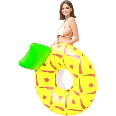 royaluxe -Gonflable Ananas Bouée, Anneau de Natation, Grand Bouée Ananas Gonflable avec Porte-gobelet, Gonflable Anneaus de Natation pour Adultes Enfants Fête de Plage Piscine (1/5)