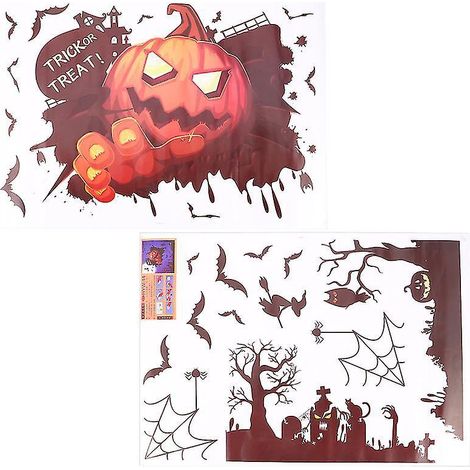 2 Bögen Halloween-Aufkleber für Halloween-Dekorationen (1/3)
