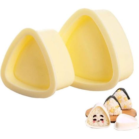 Set mit 2 dreieckigen Onigiri-Formen für Reisbällchen, perfekt für japanische Bento-Mahlzeiten, ideal für die Zubereitung von Sushi zu Hause. (1/5)